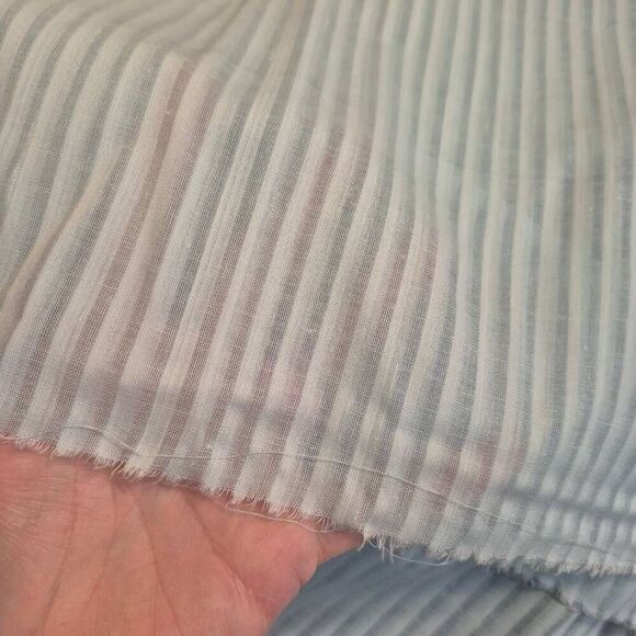 Fabric, Baby Blue Striped Cotton Batiste 45" wide x 1 yd - Picture 3 of 6